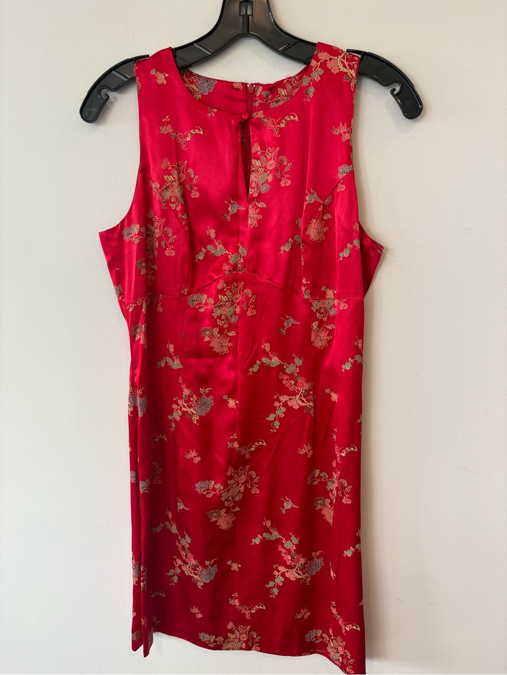 Vintage BYER TOO Asian inspired satin small red dress